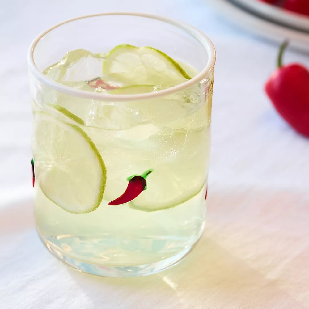 Anthropologie Chilli Pepper Icon Juice Glass